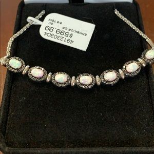 Opal and black diamond bracelet